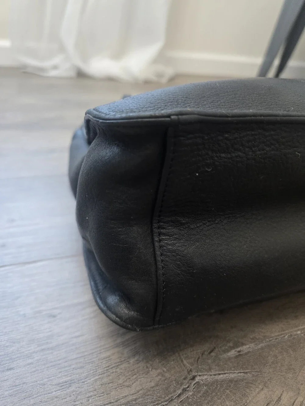 Fossil Shoulder Bag Leather Black Vintage Top Handles
